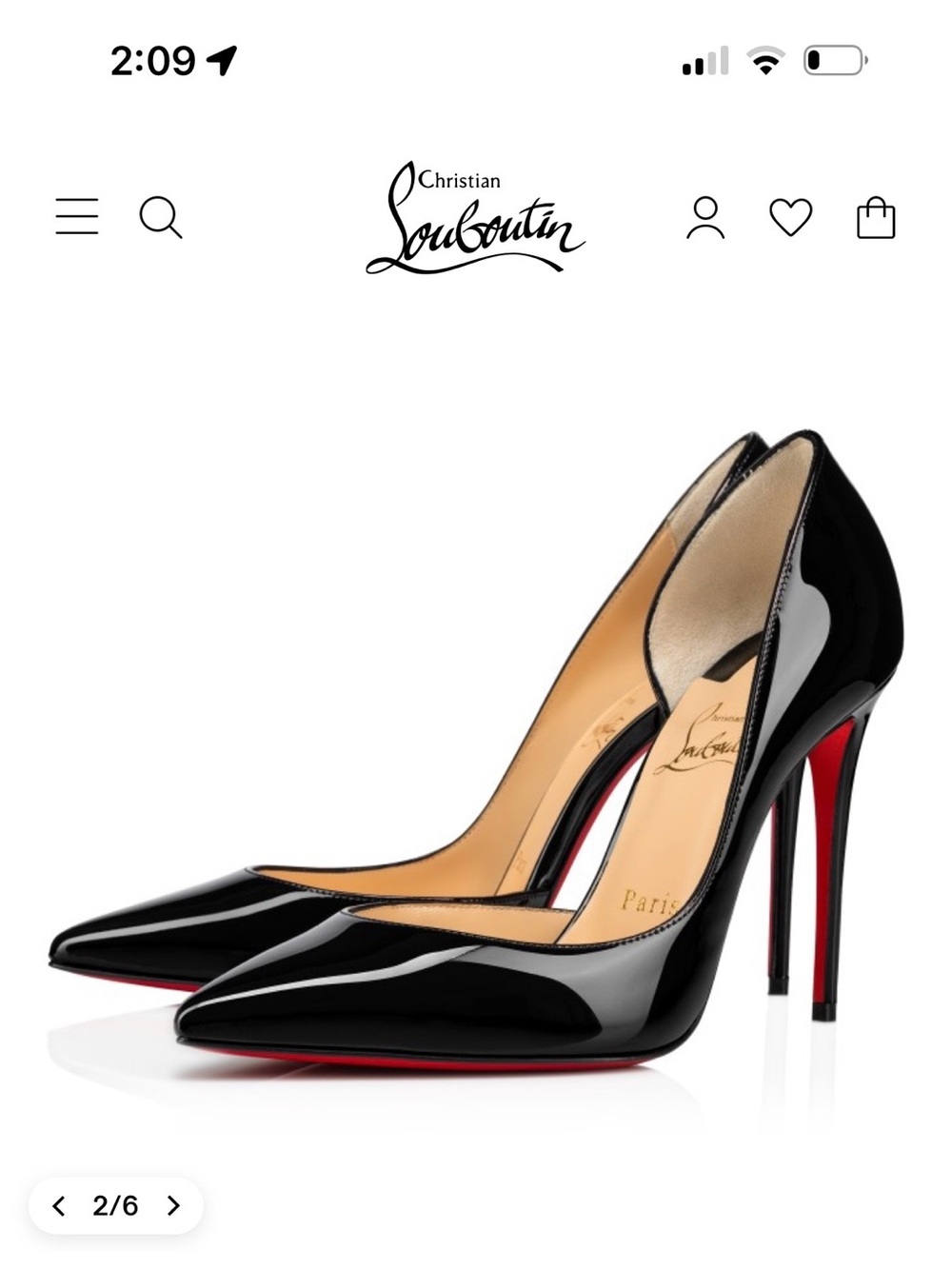 Christian Louboutin Black Patent Pointed-Toe Stiletto Pumps with Red Sole